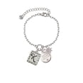 thumbnail image 2 of Delight Jewelry Silvertone Pebble Border Initial - K Silvertone Discover Dream Explore Zoey Charm Bracelet, 6.5+2" Extender, 2 of 4
