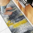 thumbnail image 4 of 2PCS Yellow Ombre Kitchen Rugs Abstract Floor Runner Yellow and Gray Non-Slip Area Carpets Mustard Grunge Kitchen Mat Set for Farmhouse Bathroom Laundry 16" x 47", 4 of 6