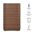 thumbnail image 4 of Modway Mirae Commode de Chambre Courbée à 5 Tiroirs en Bois d'Ingénierie, Chêne Brun Brossé, 4 of 9