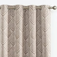 thumbnail image 1 of Curtainking Rideaux Occultants Bruns Motif Géométrique Rideaux de Fenêtre 72 Pouces pour Salon Assombrissant Chambre Thermiques à Oeillets Ensemble de 2, 1 of 6