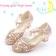thumbnail image 4 of Zapatos para niños Niñas Tacones altos Lentejuelas Primavera y otoño Zapatos de princesa para niñas medianas y grandes Zapatos de rendimiento para estudiantes Sandalias con punta, 4 of 5