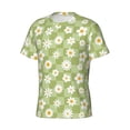 thumbnail image 5 of Vsdgher Daisies Flowers Print Men's Dry Fit Mesh Athletic Shirts Moisture Wicking Tennis T-Shirt Tops, 5 of 9