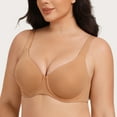 thumbnail image 5 of MELENECA Women's Plus Size Minimizer Underwire Full Coverage Unlined Seamless Cup Bras Taupe 40F, 5 of 6