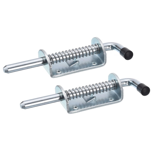 Unique Bargains Barrel Bolt Latch, 2 Pack 10x145mm - Carbon Steel Galvanized Spring Loaded Gate Latch Pin for Door (Silver)