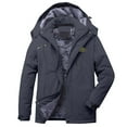 thumbnail image 2 of Juebong Big and Tall Mens Fleece Lined Parka Jacket Winter Coats Warm Hoodie Puffer Coat Water-repellent Zipper Thicken Outerwear Gray,XXXXXXXL, 2 of 4