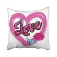 thumbnail image 1 of BOSDECO Girls On White With Shape Pink Heart And Sequins Diamond Lips And Gradient Color Word Pillowcase 18x18 inch, 1 of 1