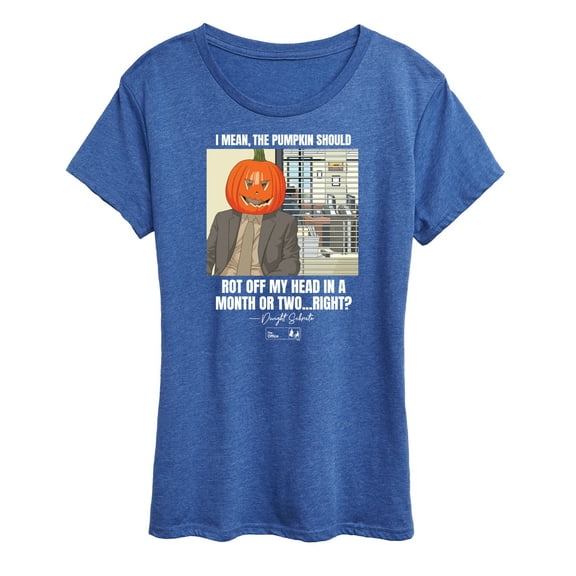 The Office - Dwight Pumpkin Head  - Women's Short Sleeve Graphic T-Shirt