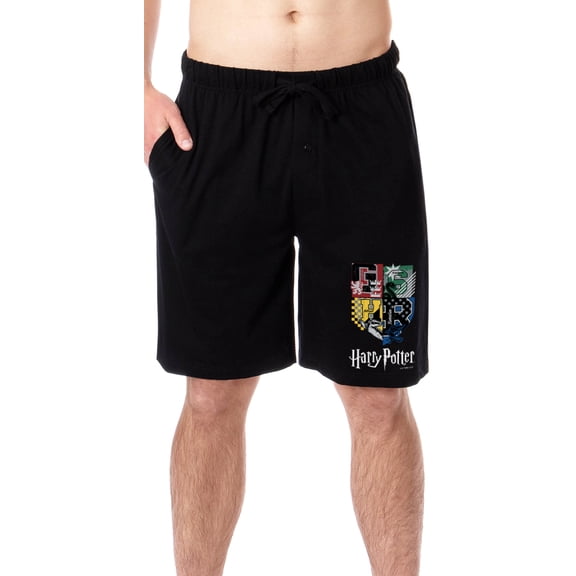 Harry Potter Mens' Wizarding World Hogwarts Crest Sleep Pajama Shorts