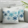 thumbnail image 3 of Shiartex  Snowflake Throw Pillow Cushion Cover, Snow Pattern Winter Inspired Freezing Temperatures Illustration Christmas, Decorative Square Accent Pillow Case, , Blue Turquoise, 3 of 5