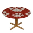 thumbnail image 3 of HAOXIT Dog Paw Round Table Cloth Winter Christmas Tablecloth Waterproof Tablecloth Dinning Table Cover for Indoor Outdoor Party Picnic 31-35, 3 of 8