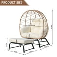 thumbnail image 6 of FKSLIFE 2 Person Wicker Egg Chair With Ottoman Cushion Large Egg Basket Chair With Footrest For Outdoor Indoor Patio Balcony Garden, 6 of 9