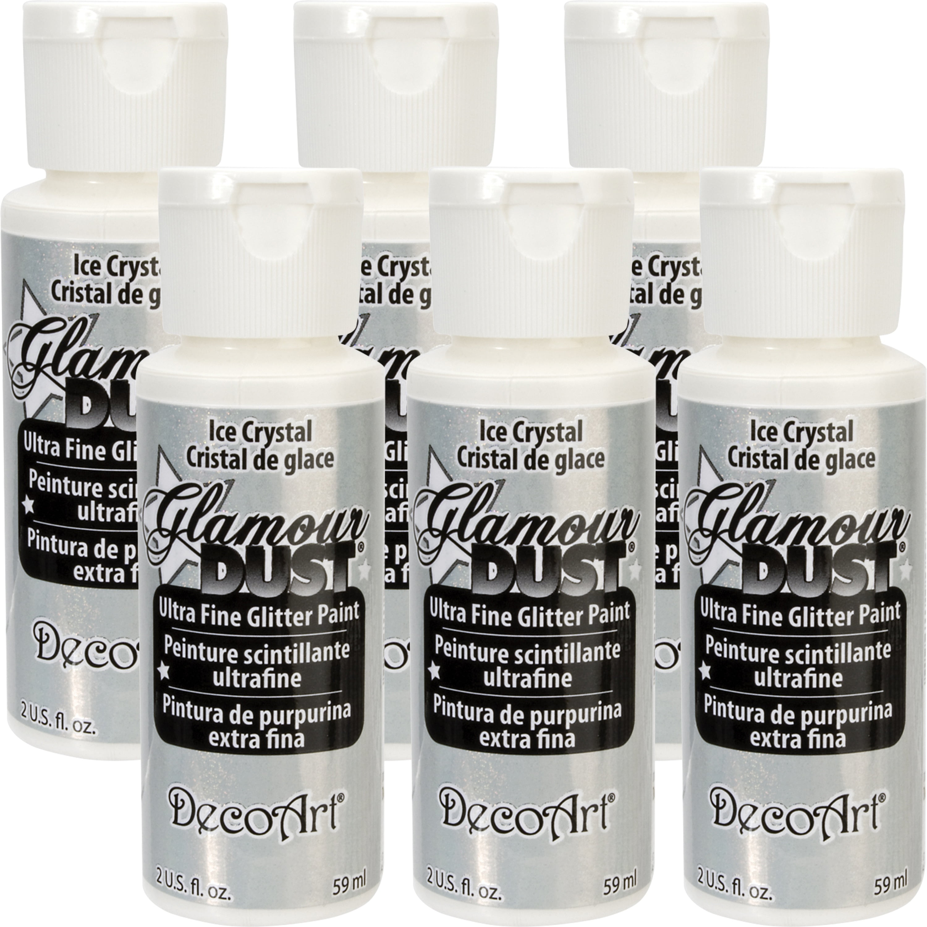 Glamour Dust Glitter Paint 2oz-Ice Crystal-Multipack Of 6