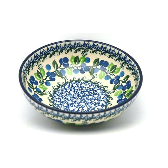 Polish Pottery Bowl - Contemporary Salad - Blue Berries
