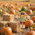 thumbnail image 5 of Outdoor Fall Decorations for Porch, Halloween Pumpkin Decor, Scarecrow Decor Stained Fabric Straw Accent for Fall Yard Decor, Halloween Party Displays Orange 1 Pack, 5 of 5
