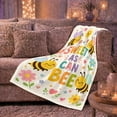 thumbnail image 6 of Sweet As Can Bee Cartoon Garden, Cozy Friendship Quote Scene, Warm Flannel Blanket for Living Room and Reading Nook, Art Lovers Friendship Gift, Playful Home Decor, 6 of 9