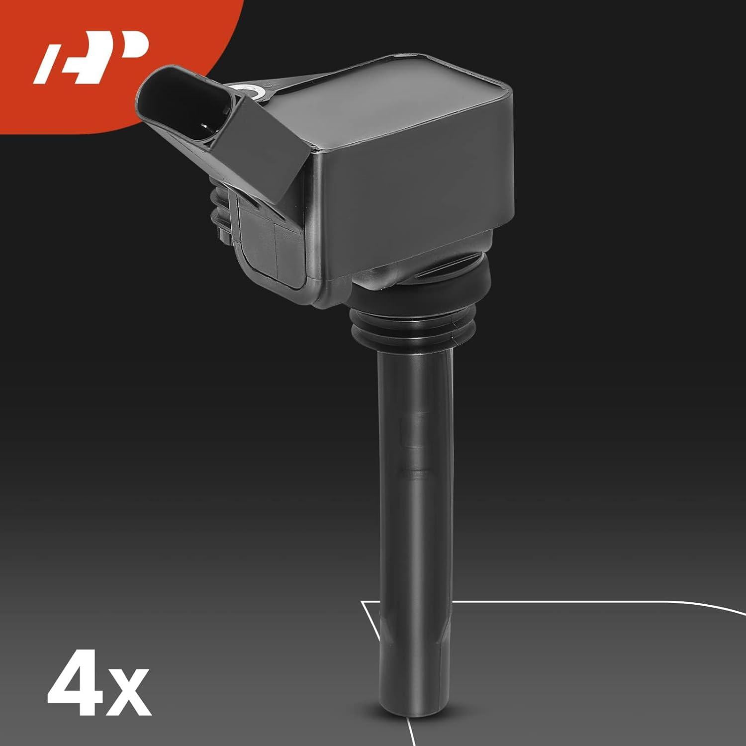 A-Premium Set of 4 Ignition Coil Pack and Iridium Spark Plugs Compatible with Volkswagen Jetta 2013/2016-2018 & Audi A3 Sportback e-tron 2016-2018, 1.4L, Replace# NGK95463, 04C905110H