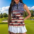 thumbnail image 3 of Jeiento American Flag Matching Couple Golf Shirts Trendy Sleeveless Golf Tank Tops Hawaiian Palm Tree Athletic Golf Wear Quick Dry Couple's Golf Apparel, Women's 2XL, 3 of 7