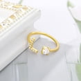 thumbnail image 3 of Anillo con letra AZ dorado para dama, anillo creativo con circonitas ajustable para los dedos, 3 of 5