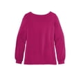 thumbnail image 4 of Women's Luxe Knit Jewel Neck Top, Wild Berry, XXX-Large, 4 of 4