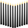thumbnail image 1 of 12 velas cónicas LED negras, sin llama, 27,5 cm, de CHENGU, 1 of 7