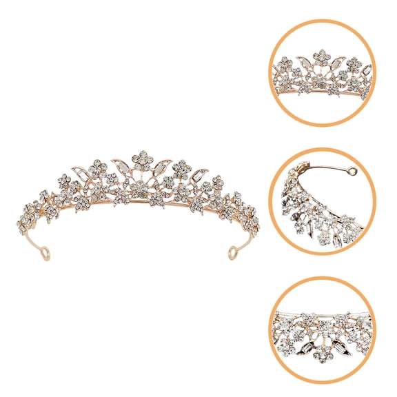 Raindrops Rose Gold Rhinestone Crown Headband for Women Bridal Decoration Elegant and Durable Alloy Lightweight Design