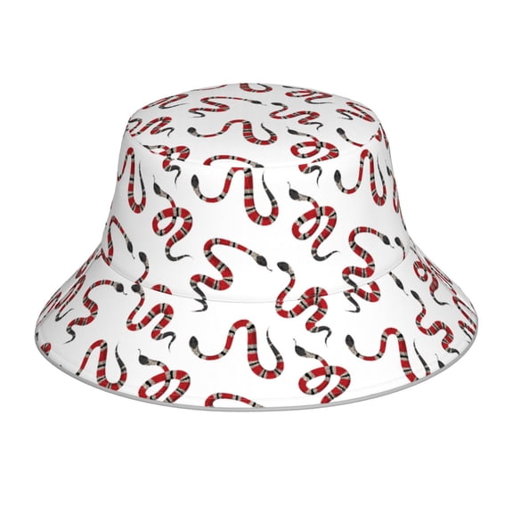 Balery Red Snake Sun Hats for Men Women Bucket Hat UPF 50  Buckey Hat Boonie Hat Foldable UV Protection Hiking Beach Fishing Summer