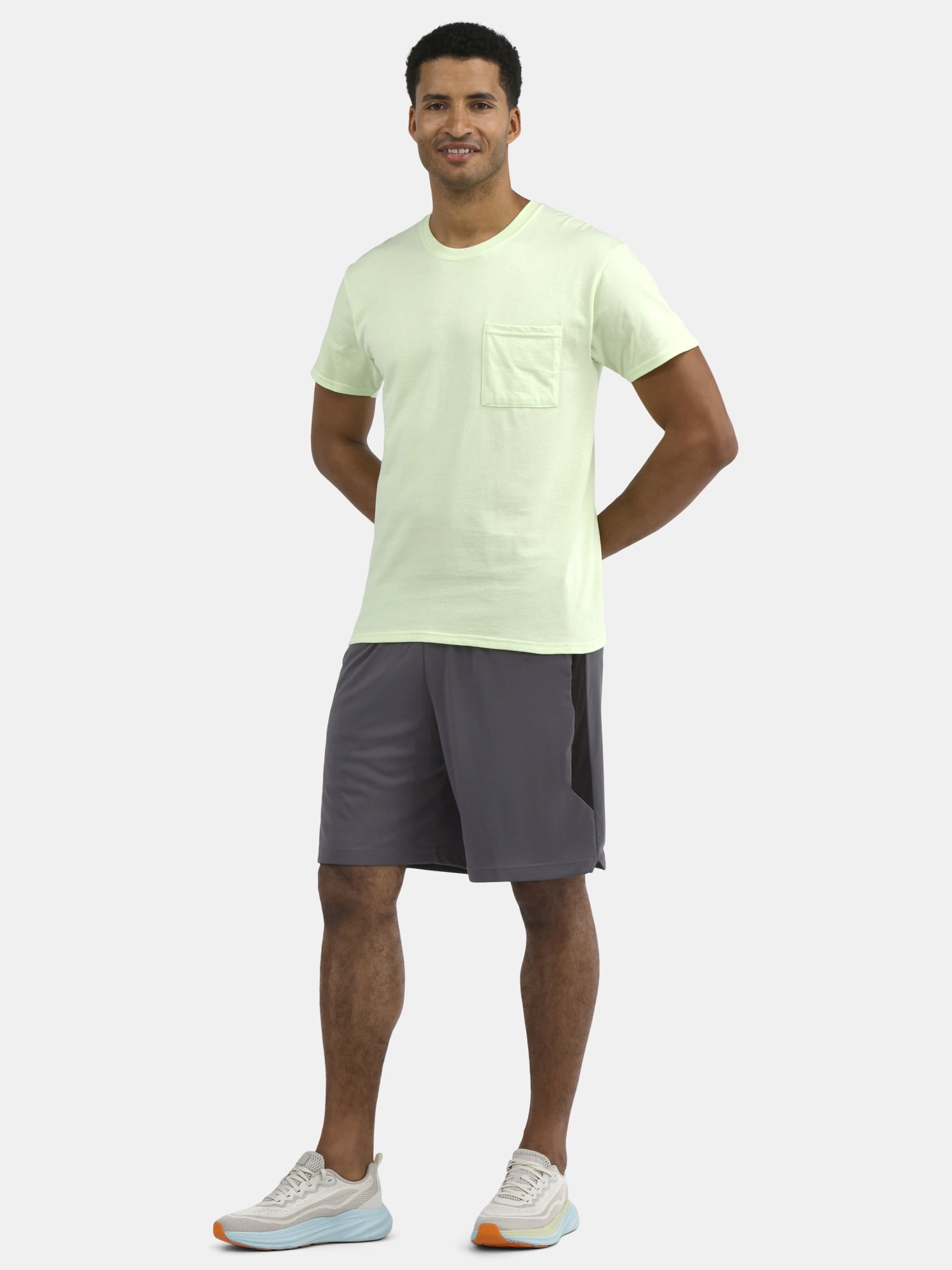 Athletic Works Men's and Big Men's Cotton Pocket Tee, XS-5XL and Tall Sizes