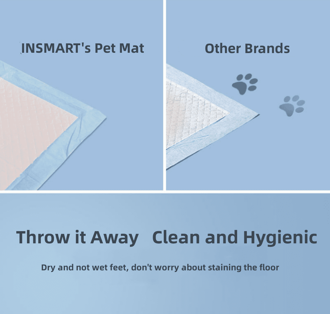 INSMART Potty Pads for Dogs,Puppy Pads Training Pads, Large, 24 in x 24 in, 40 Count Disposable Dog Pee Pet Pads