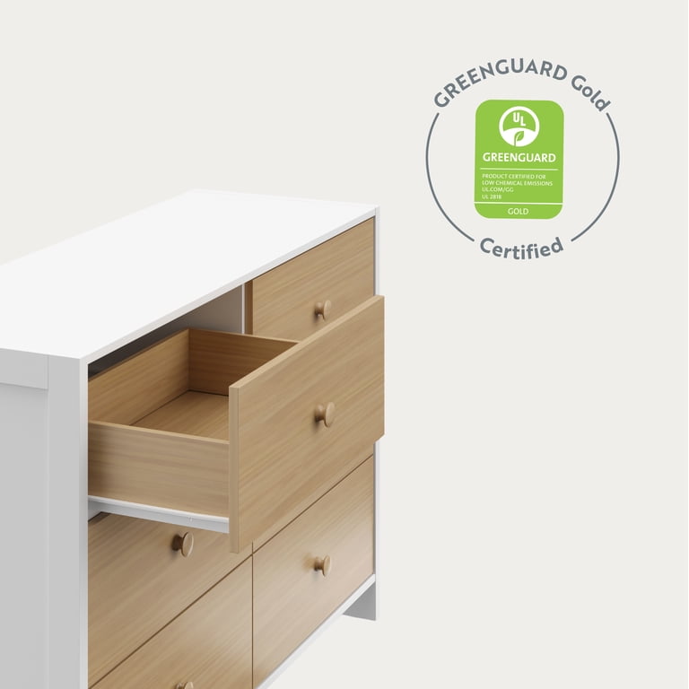 Storkcraft Calabasas 6 Drawer Nursery Double Dresser, White with Storkcraft Calabasas 6 Drawer Nursery Double Dresser, White with