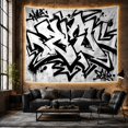 thumbnail image 6 of Kale Monochromatic Graffiti with Piece Textured Mimics, Inspirational Illustration for Art Lovers, Wall Decor, Housewarming Gift, Tapestry Wall Hanging for Dorm and Living Room, 6 of 7