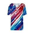thumbnail image 5 of Cavosen Red White and Blue T Shirts Women Petite Independence Day Short Sleeve V Neck T Shirts USA Star Striped Graphic Tops Lady XL 4th of July Casual T Shirts Red White and Blue Tunic Tees, 5 of 5