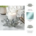 thumbnail image 5 of Glass Pillar Candle Holder - Crystal Lotus Shape - Decorative Modern Centerpiece - Elegant Finish - Home, Office & Living Room Decor - 3" Silver, 5 of 11