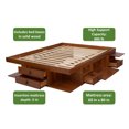 thumbnail image 6 of Memomad Bali Storage Platform Sturdy Bed Frame with Drawers and More (Caramel Brown Wood Queen Size), 6 of 8
