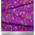 thumbnail image 3 of Soimoi Poly Georgette Fabric Leaves,Berries & Triangle Geometric Print Fabric by the Yard 52 Inch Wide, 3 of 3