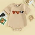 thumbnail image 2 of Okbabeha Western Baby Clothes Newborn Boy Girl Short Sleeve Fuzzy Cow Embroidery Bubble Romper Summer Outfit, 2 of 7