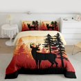 thumbnail image 2 of Homewish Safari Deer 3-Piece Full Size Comforter Sets for Children Teens,Jungle Animal Bedding Comforter Set,Woodland Wildlife Lightweight Bedding Sets,Luxury Bedroom Decor,Reversible, 2 of 8