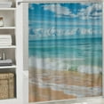 thumbnail image 6 of Orinice  Ocean Beach Shower Curtain Nautical Sunrise Theme Fabric Bathroom Decor Sets with Hooks Waterproof Washable  60x72, 6 of 7