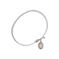 thumbnail image 2 of 7 1/4 inch Oval Eye Hook Bangle Bracelet w/ Immaculate Heart of Mary in Sterling Silver, 2 of 3