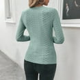 thumbnail image 7 of Oplxuo Eyelet Tops for Women Long Sleeve Deep V Neck Tops Wrap Ruched Slim Fit Shirts Button Side Blouses Sexy Going Out Tops, 7 of 7