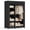 Black, variant on edx Portable Closet Wardrobe with Cover, 40 inch Heavy Duty Clothes Storage Organizer with Shelves and Hanging Rod for Bedroom, Living Room, Entryway,Black
