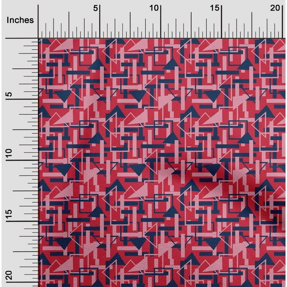 oneOone Polyester Lycra Fabric Square & Triangle Geometric Decor Fabric Printed BTY 56 Inch Wide