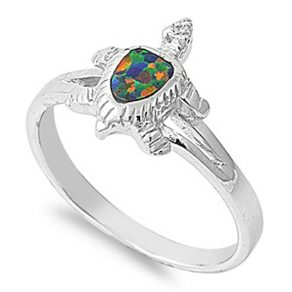 Cute Turtle Animal Ocean Tropical Ring .925 Sterling Silver Band Jewelry Female Male Unisex Size 9