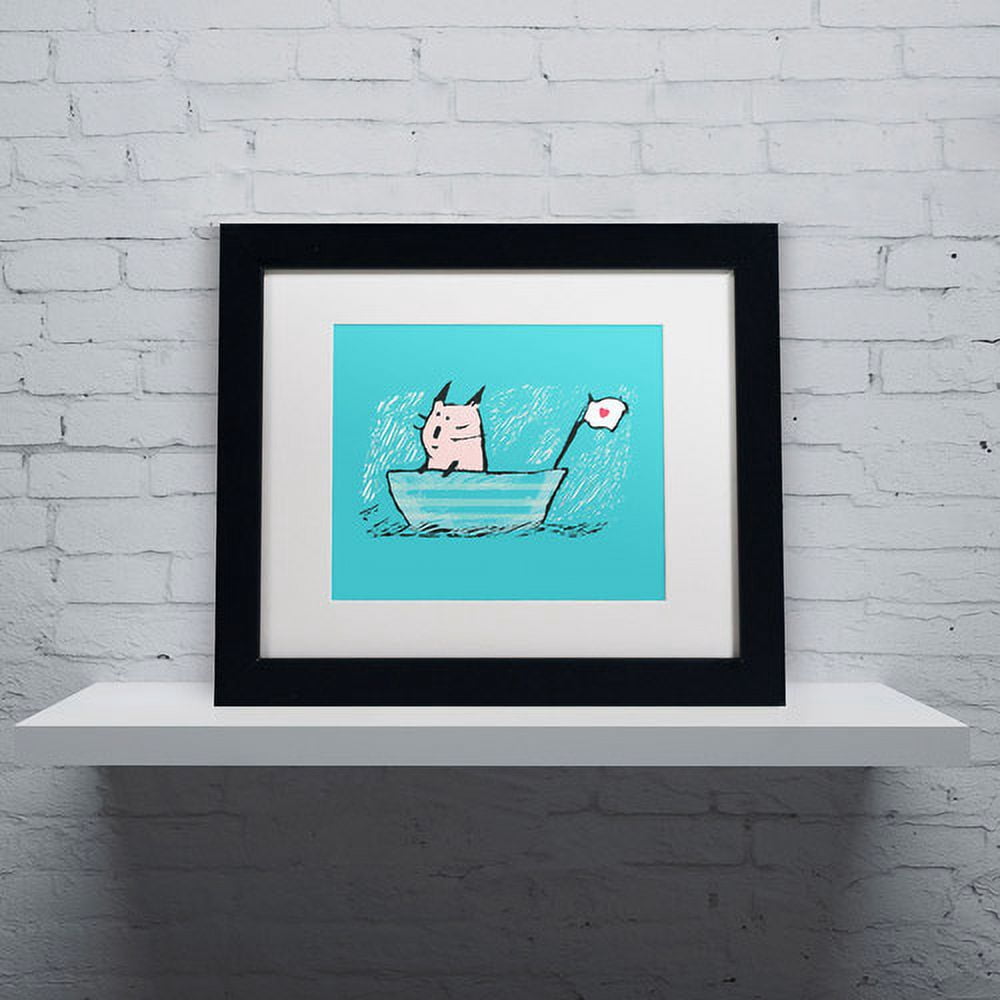 Carla Martell 'Sweet Sailor Cat' Matted Framed Art