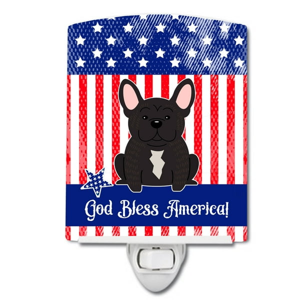 Patriotic USA French Bulldog Brindle Ceramic Night Light ...