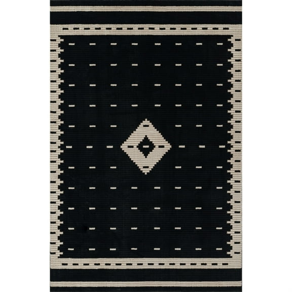 Momeni Contemporary Rectangle Area Rug, Black, 2' X 3'