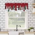 thumbnail image 4 of Christmas Valances for Windows Snowman Checked Xmas Tree Snowflake Red Rod Pocket Curtain Valance Window Treatment Short Curtains for Kitchen Living Room, 42"x12", 4 of 5