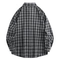 thumbnail image 5 of Tmtolofot Long Sleeve Shirts for Men Plaid Stand Collar Button Down Blouses Vintage Regular Fit T-Shirt Business Casual Outfits Basic Overshirt Jacket Going Out Tops 2026 Spring Fall Outfit|Black|M, 5 of 5