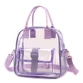 thumbnail image 4 of Yhmxh Clear Bag for Stadium Events, 12x6x12" Small Tote Bag with Zipper, Clear Crossbody Bag with Mesh Side Pocket & Strap, PVC See Through Shoulder Bag for Work, Travel & Daily Use, 4 of 6