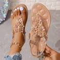 thumbnail image 6 of Dakaela Womens Orthotic Thong Flip Flops Arch Support Flat Sandals Bohemian Walking Shoes Khaki 7, 6 of 8