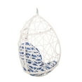 thumbnail image 6 of SEGMART Indoor Outdoor Wicker Swing Egg Chair, Hammock Hanging Chair Nest Basket with Removable, Washable Cushions, Pillow for Bedroom, Balcony, Garden, Poolside, White, 6 of 12